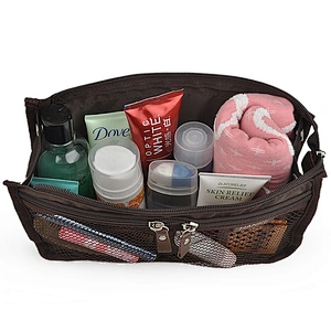 Mens travel hotel waterproof stand up toiletry package bag for men