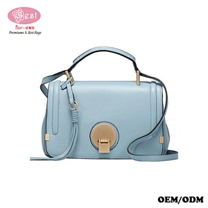 Wholesale Price Pebbled Real Leather Shoulder Bag Designer Trends Tassel Cowhide Leather Handbag with big lock