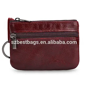 Genuine Leather small change coin pocket mini wallet card holder key wallet