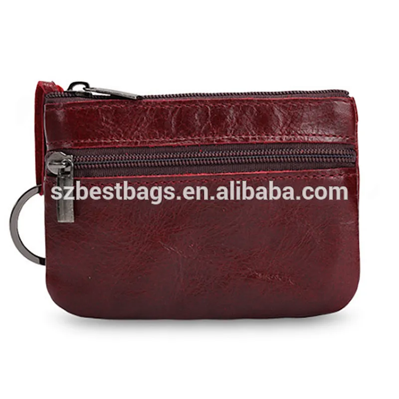 Genuine Leather small change coin pocket mini wallet card holder key wallet
