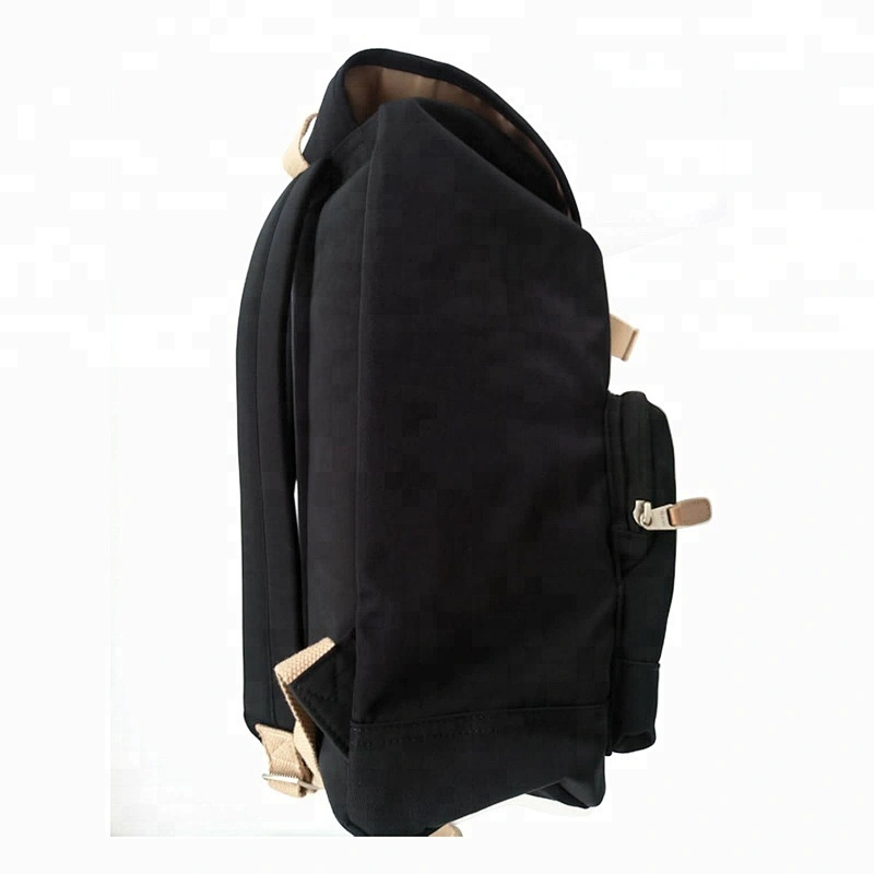 Unisex casual canvas backpack daily rucksack for girls drawstring cotton backpack