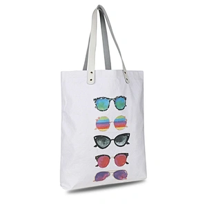 Cotton canvas  leather handle eco-friendly hand bag gift bag tote bag