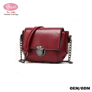 Stylish Korean Chain Bags PU Leather Handbags Girl Messenger Bag