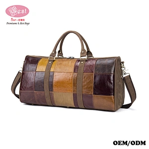 High-capacity Shoulder Bag Portable Leather Splicing Short Baggage Travel Tote Bag