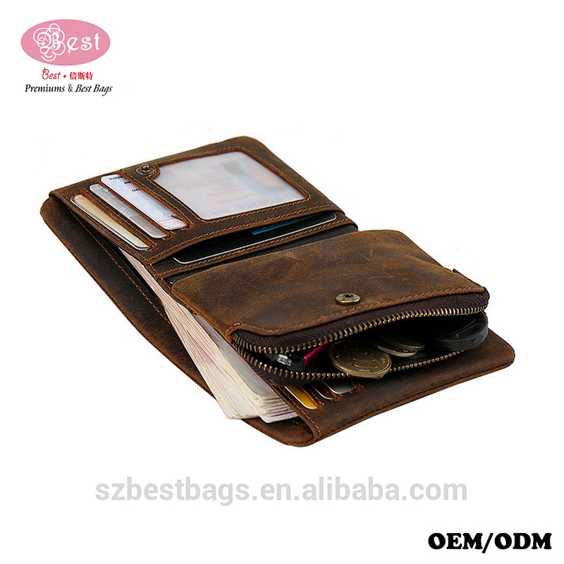 Men's RFID Blocking Wallet Vintage Genuine Leather Bifold Wallet with Cash Pocket and Cardler Slots