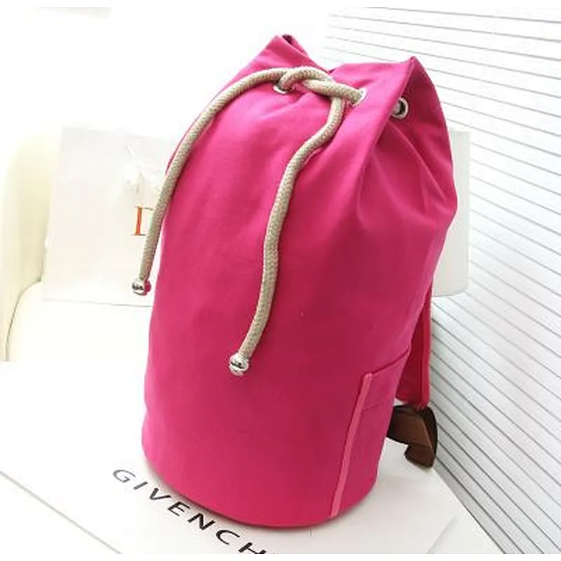 Wholesale custom classic cotton canvas drawstring daypack backpack bag