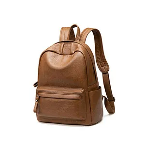 Vintage Soft Leather Backpack Women Cowhide School bag Anti-thief Rucksack