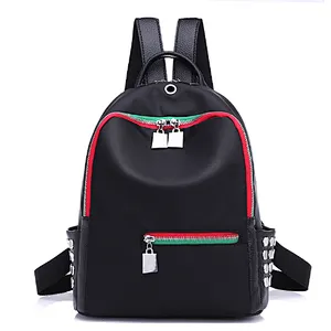 Young girl women fashionable black oxford schoolbag bag mini backpack for lady