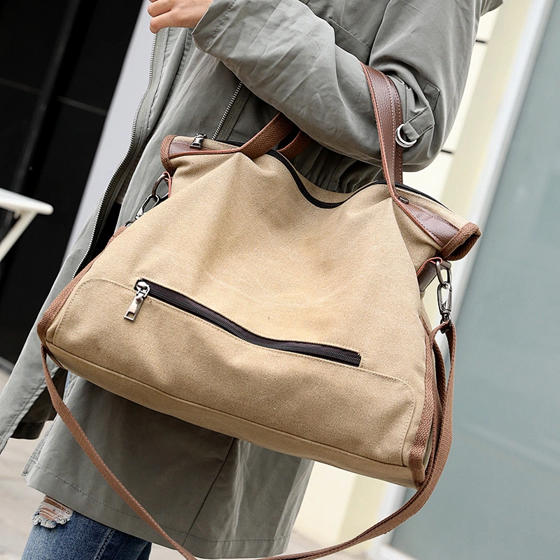 jelly tote hand bag Women waxed Canvas genuine leather tote Bag Ladies Big Messenger Bags Casual  Solid Handbag for lady