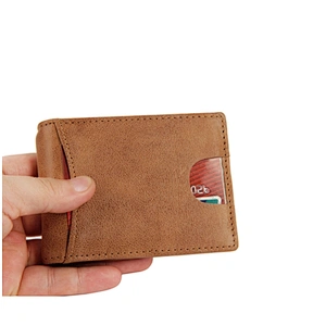 Minimalist slim top layer leather RFID tarjeta de crdito card holder wallet