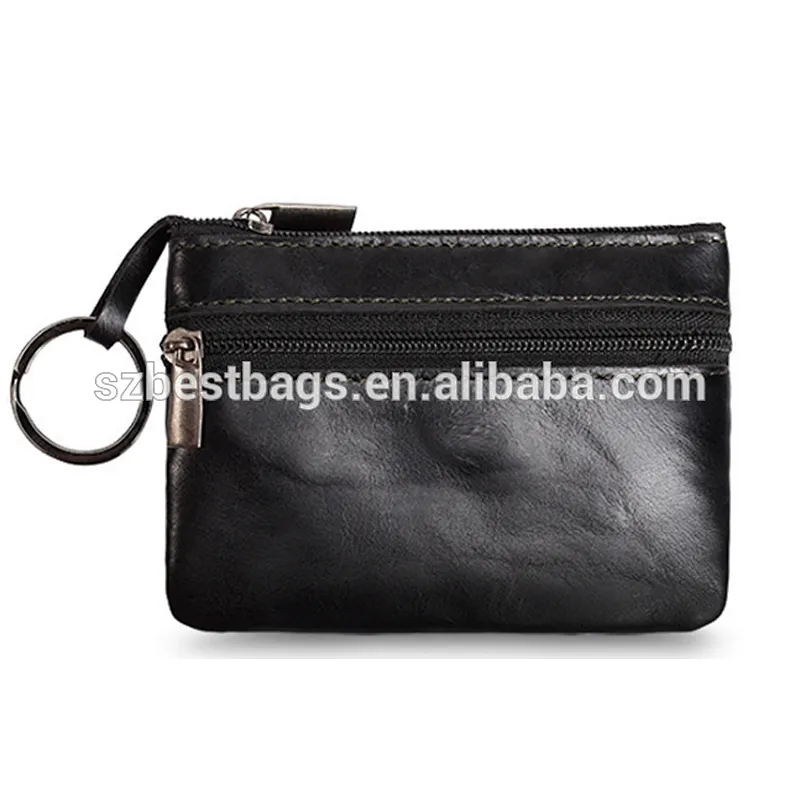Genuine Leather small change coin pocket mini wallet card holder key wallet