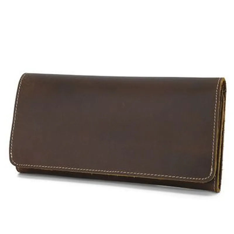 Vintage Genuine Leather Wallet Unisex Leather Passport Holder Card Holder