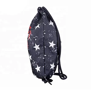Fashion foldable military long rope gym drawstring duffle sports bag with logo