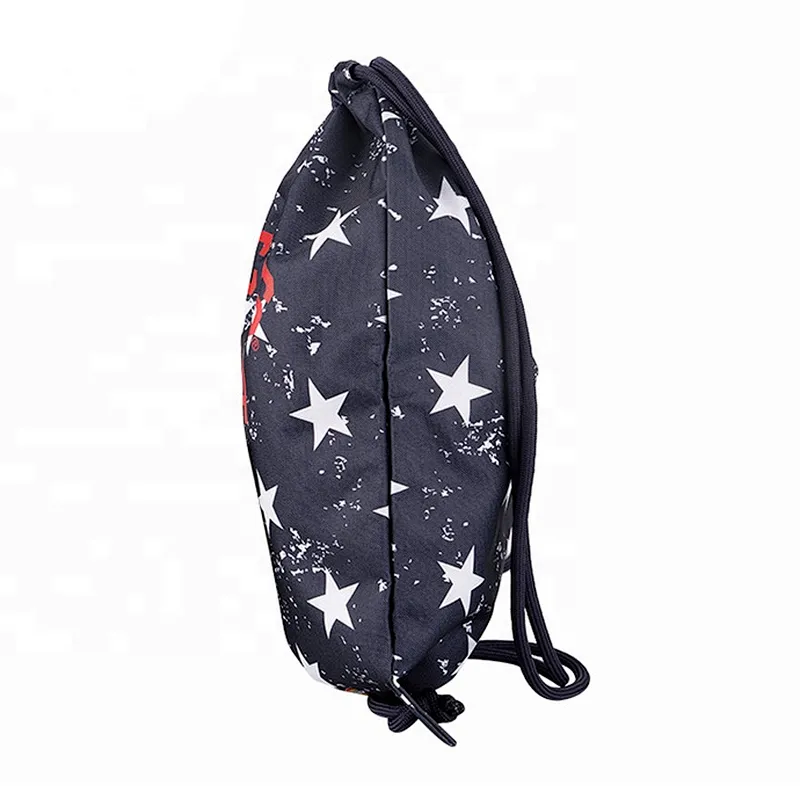 Fashion foldable military long rope gym drawstring duffle sports bag with logo