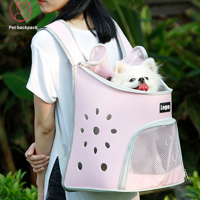 Soft private label oxford fabric pet transport bag carrier back pack for dog