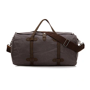 Large Capacity Waterproof Duffel Bag Detachable Adjustable Shoulder Strap Vintage Waxed Canvas Travel Bag