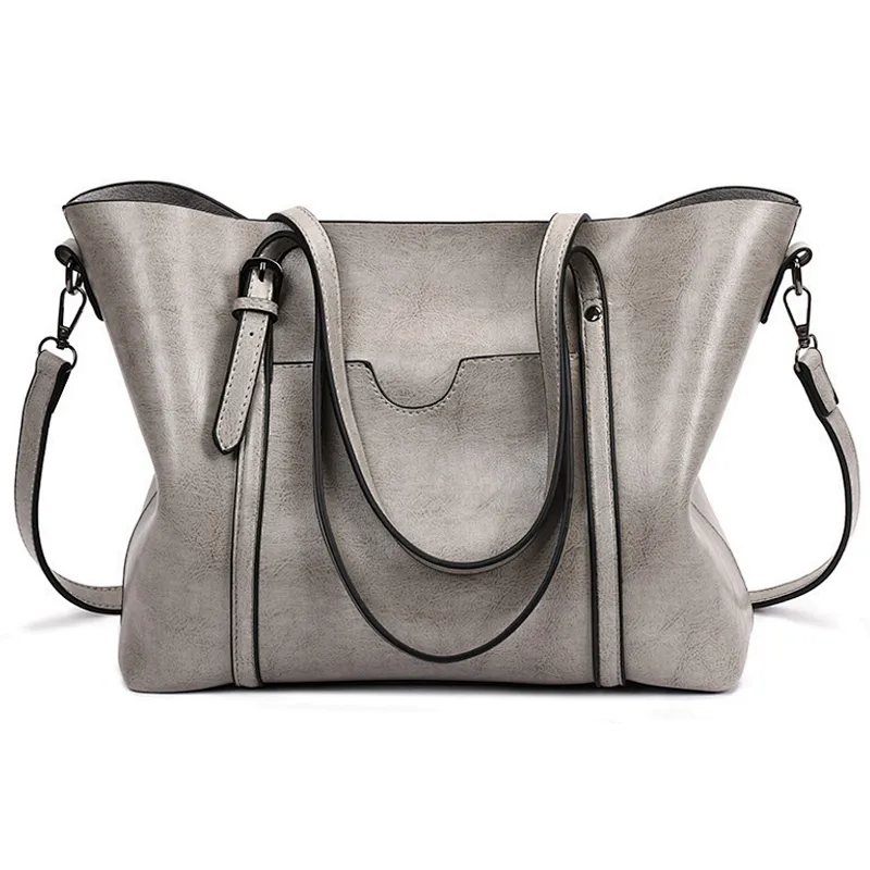 2019 good quality new fashion  plain vintage  PU handbag with large capability in stock