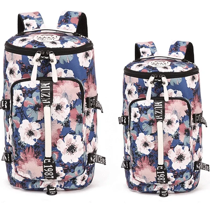 Fashion custom logo polyester weekend sports backpack duffle travel luggage bag