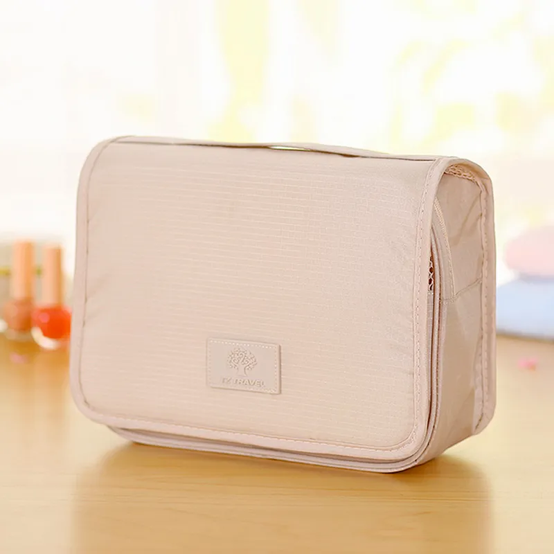 Portable foldable toilet bag hanging travel organizer toiletry kit cosmetic bag