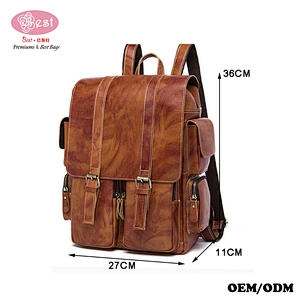 Custom Business Leather Backpack Shoulders Bag fochier travel luggage bag sport pack carry bag