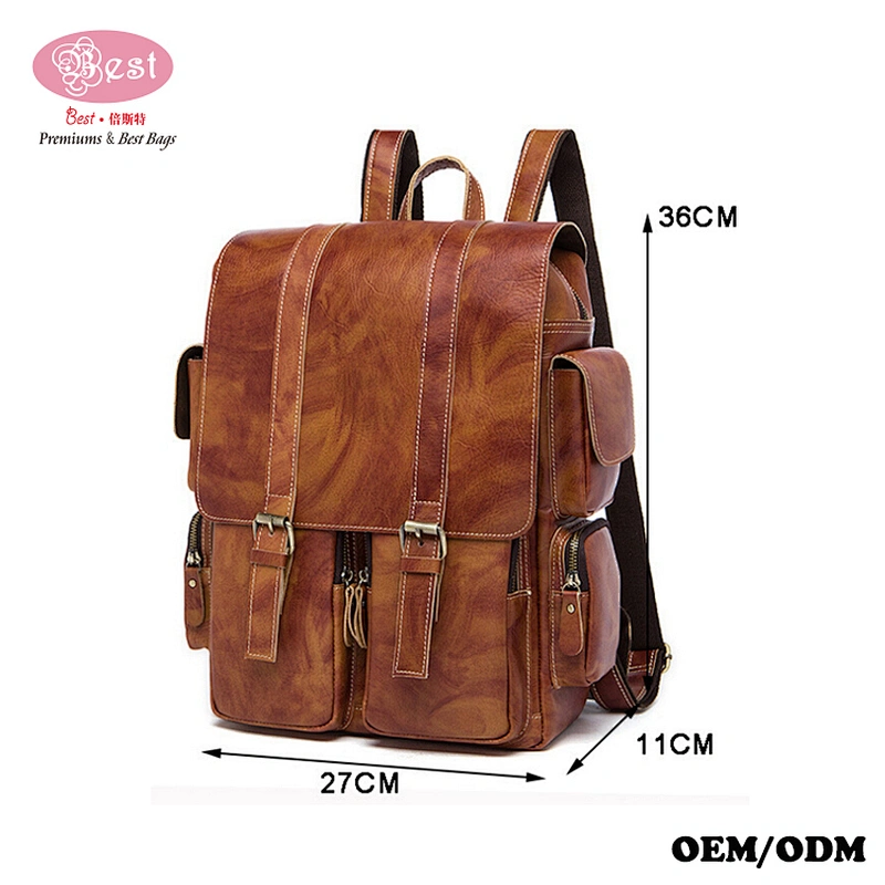 Custom Business Leather Backpack Shoulders Bag fochier travel luggage bag sport pack carry bag