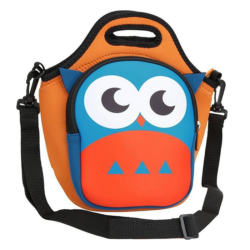 Customized student kids insulated neoprene picnic backpack lunch bag