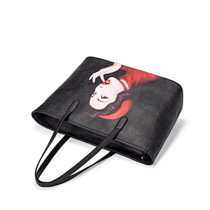 Online lady cheap black pu tote bag handbag from china for women girls