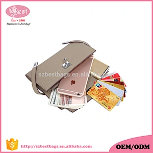 China wholesale elegant genuine leather wallet women leather purse custom lady wallet