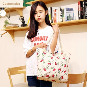Customized cheap recycle printed cotton fabric shopping souvenir tote bag with logo