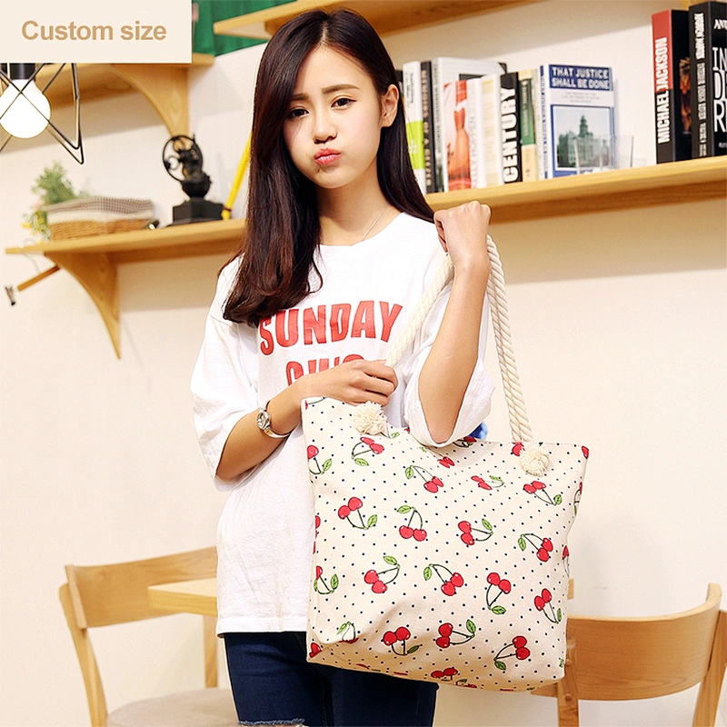 Customized cheap recycle printed cotton fabric shopping souvenir tote bag with logo