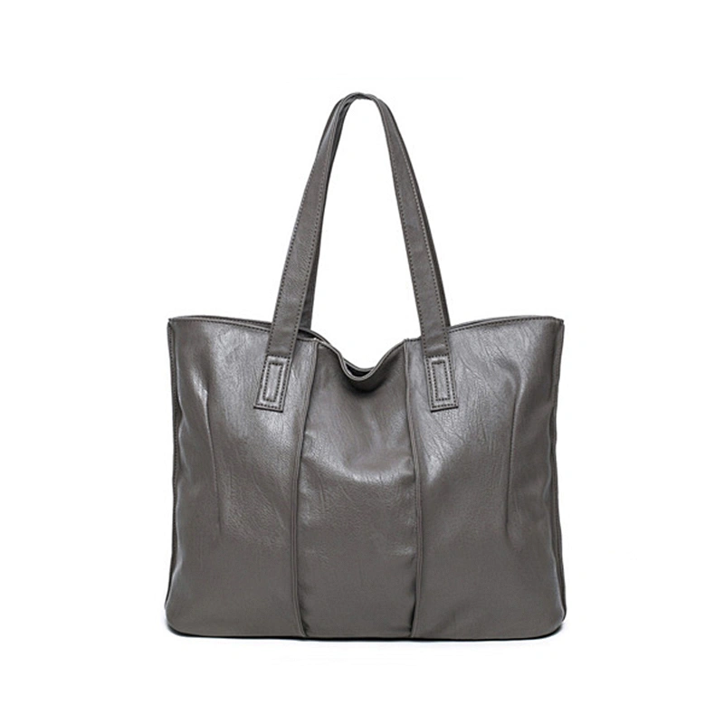 Fashion simple style plain Women Bag Brand Women PU Leather Handbags Woman Large Shoulder Bags Casual Tote Bag