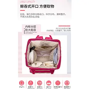 Multi-function large capacity USB port leisure mum & baby bag for travel or camping