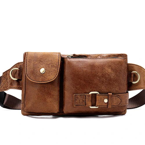 Black Waist Fanny Pack Belt Money Bag Pouch Travel Sport Hip Purse Men  leather wallet handbag crossbody