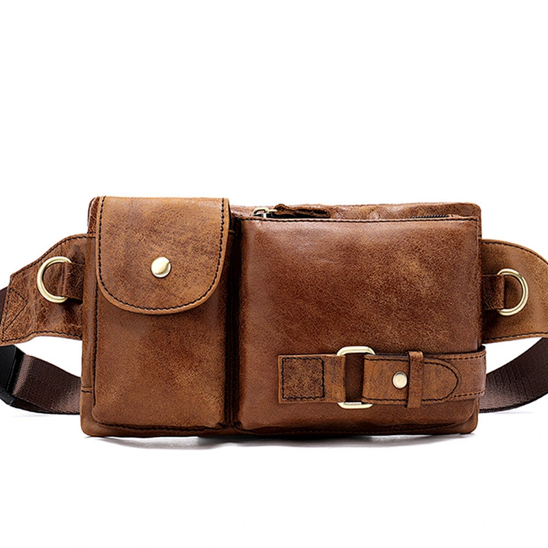 Black Waist Fanny Pack Belt Money Bag Pouch Travel Sport Hip Purse Men  leather wallet handbag crossbody
