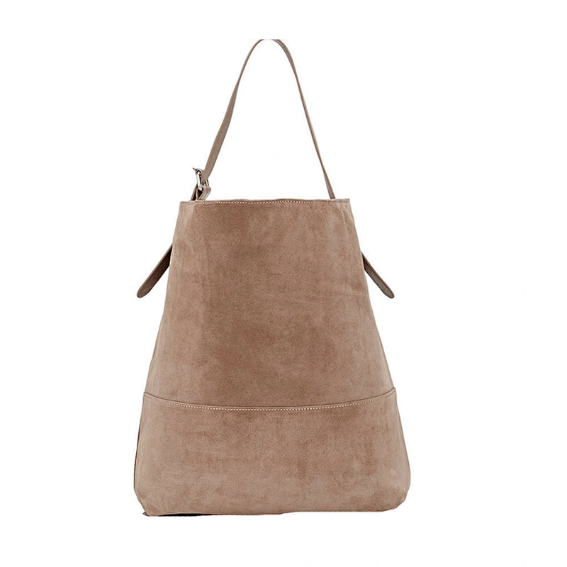 The Newest Designer Branded Suede Leather Bucket Hobo Bag Ladies Handbag