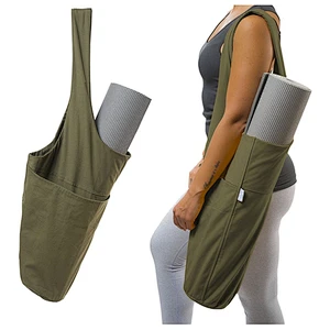 2020 hot selling lightweight durable canvas yoga mat bag with pockets for sports