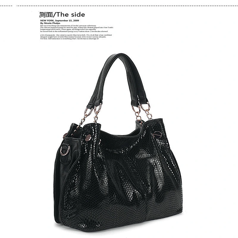 2019 Korean style fashionable elegant luxury snake pattern lady bag for shopping or office