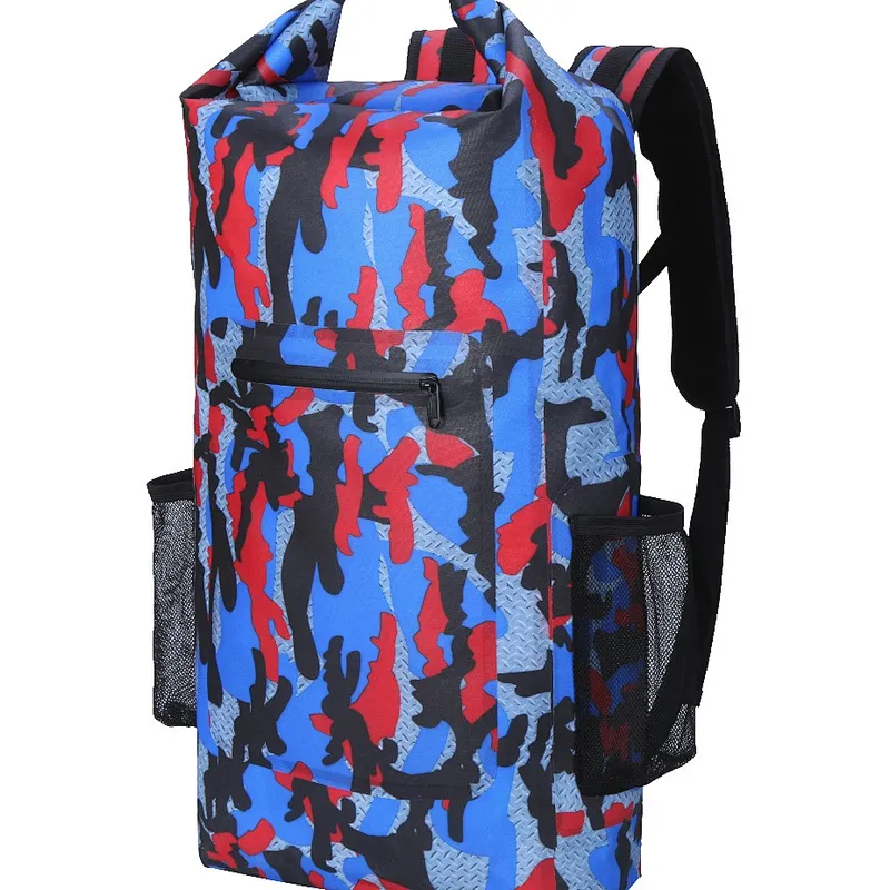 Wholesale custom pvc camouflage waterproof wet dry bag backpack for swimming