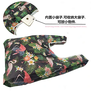 Fashionable portable environmental friendly foldable foldable shopping bag polyester for shopping