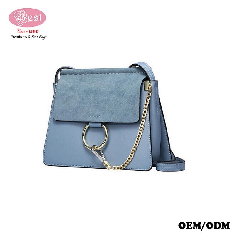 The Best Selling Drop Shipping Designer Branded Real Leather with Suede Flap Cross-body Bag Chic Handbag