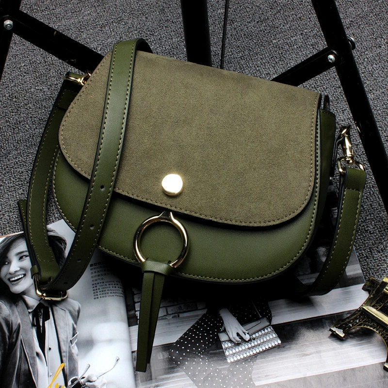 2019 new style  leather mini Crossbody Bag and Small Satchel messenger leather bag Vintage  Saddle Handbag and Shoulder Bag