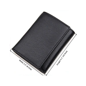 Handmade Natural Grain Texture Real Leather European Style Muti Card Holder RFID Blocking Trifold Wallet