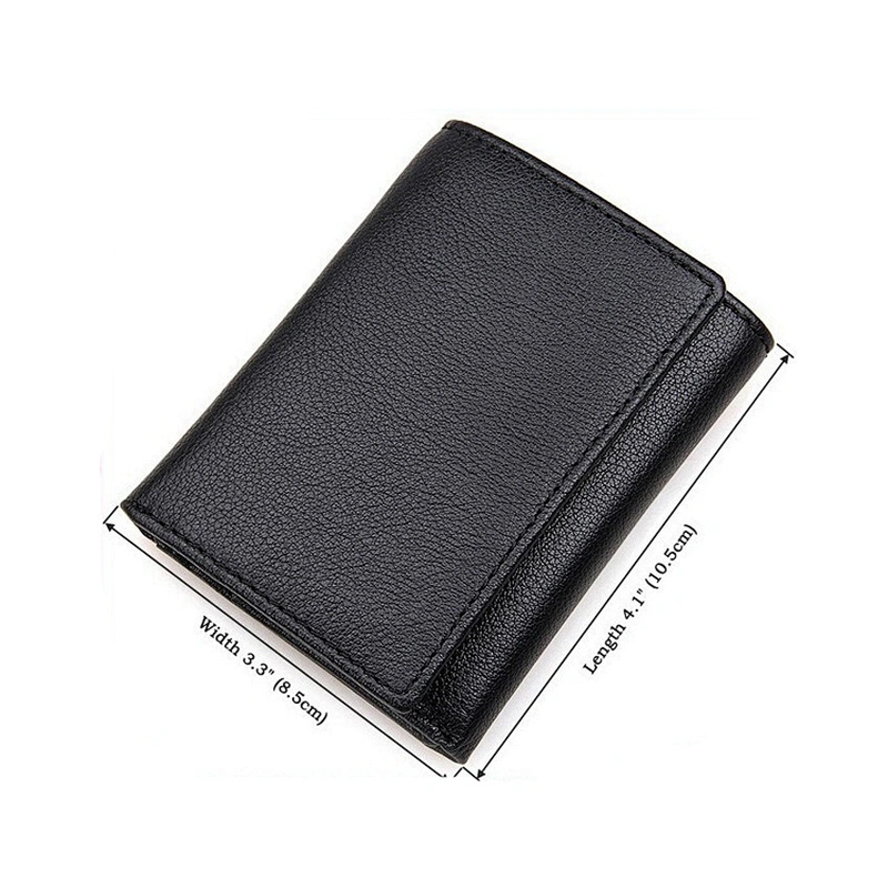 Handmade Natural Grain Texture Real Leather European Style Muti Card Holder RFID Blocking Trifold Wallet