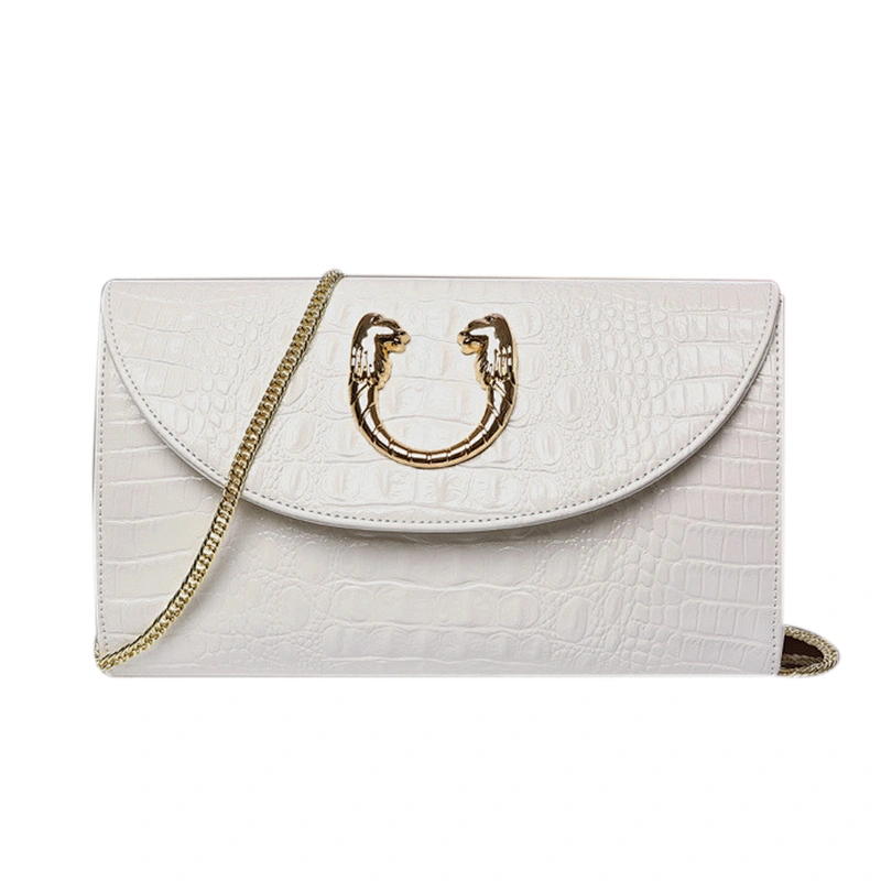 2019 new design stylish elegant luxury alligator  chain hand-held evening bag for feast or party