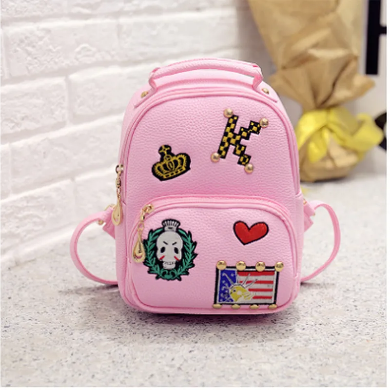 Stylish unique teen girl black backpacks schoolbag for high school girls