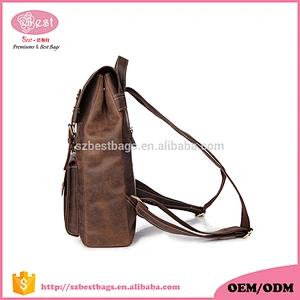 Fashion Stylish Best Travel Genuine Leather Backpacks for Men With Laptop Compartment