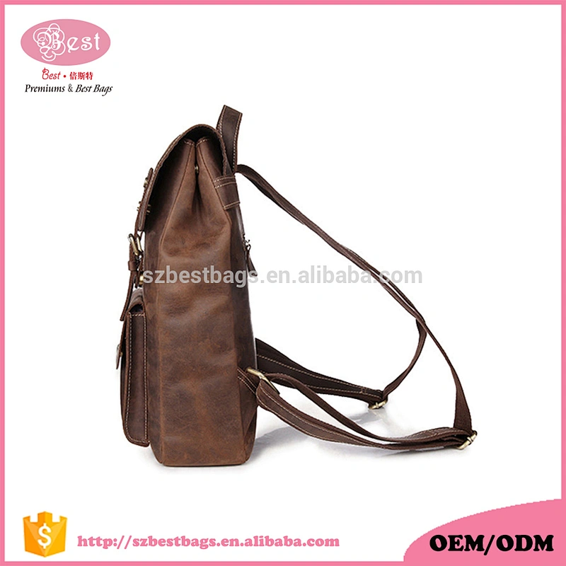 Fashion Stylish Best Travel Genuine Leather Backpacks for Men With Laptop Compartment
