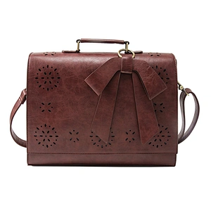 retro female purses handbags bowknot tote bag leather hand bags briefcase working
