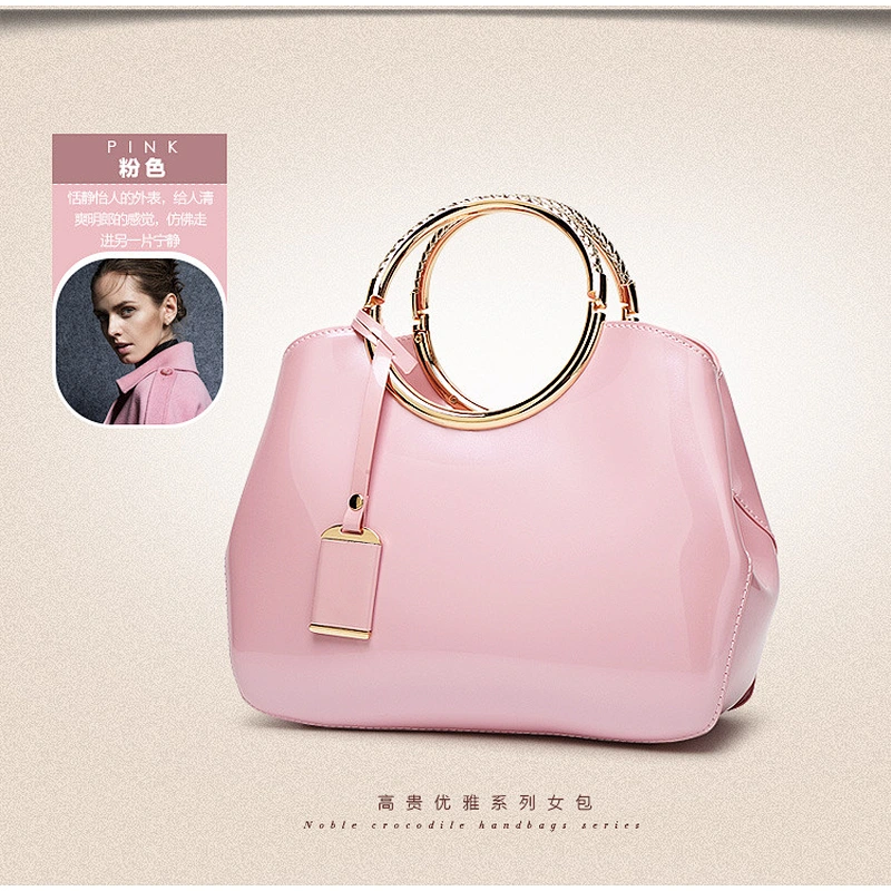 2019 elegant classic fashion patent leather handbag evening bag for women for feast or party