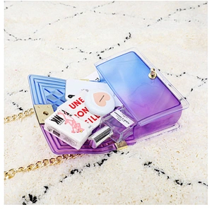 ladies korean style jelly clutch bag Rivet Fashion Element magazine bolsas femininas women's bag